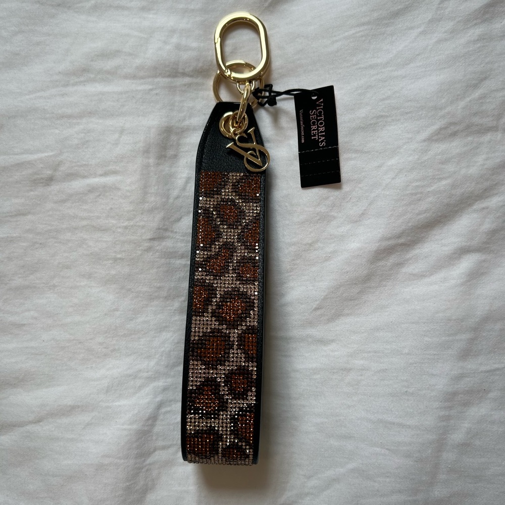 Victoria's Secret Leopard Print Keychain with Gold Accent